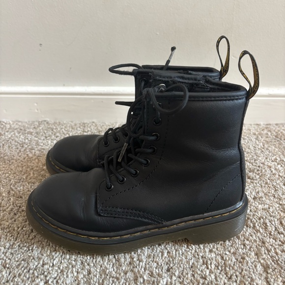 JUNIOR 1460 SOFTY T LEATHER LACE UP BOOTS Doc Martens Little Kids Size 13 Black - Picture 3 of 7